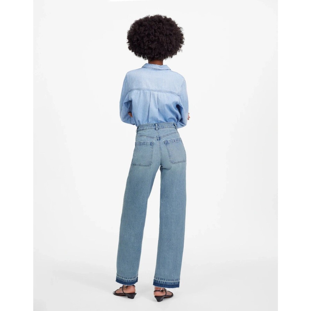 MADEWELL Emmett Wide-Leg Jean: Let Down Hem Edition Banning Wash 28 NWT! $138.00 - Picture 5 of 11